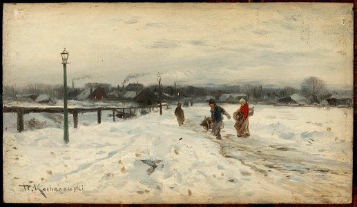 Roman Kazimierz Kochanowski - Suburban winter landscape - MP 2186 MNW - National Museum in Warsaw