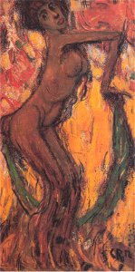 Rohlfs - Tanzende Faunin mit grünem Schleier, 1912