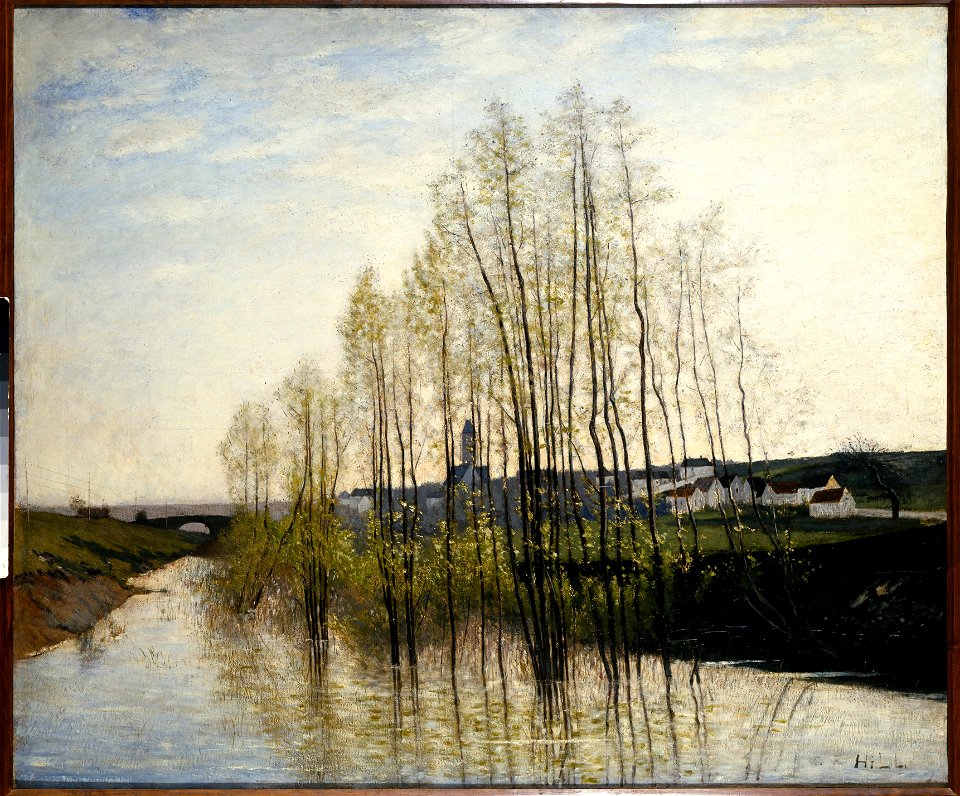 River Landscape, Champagne (Carl Fredrik Hill) - Nationalmuseum - 22514