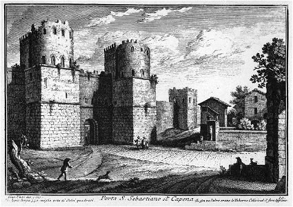 Roma.Porta San Sebastiano incisione Vasi