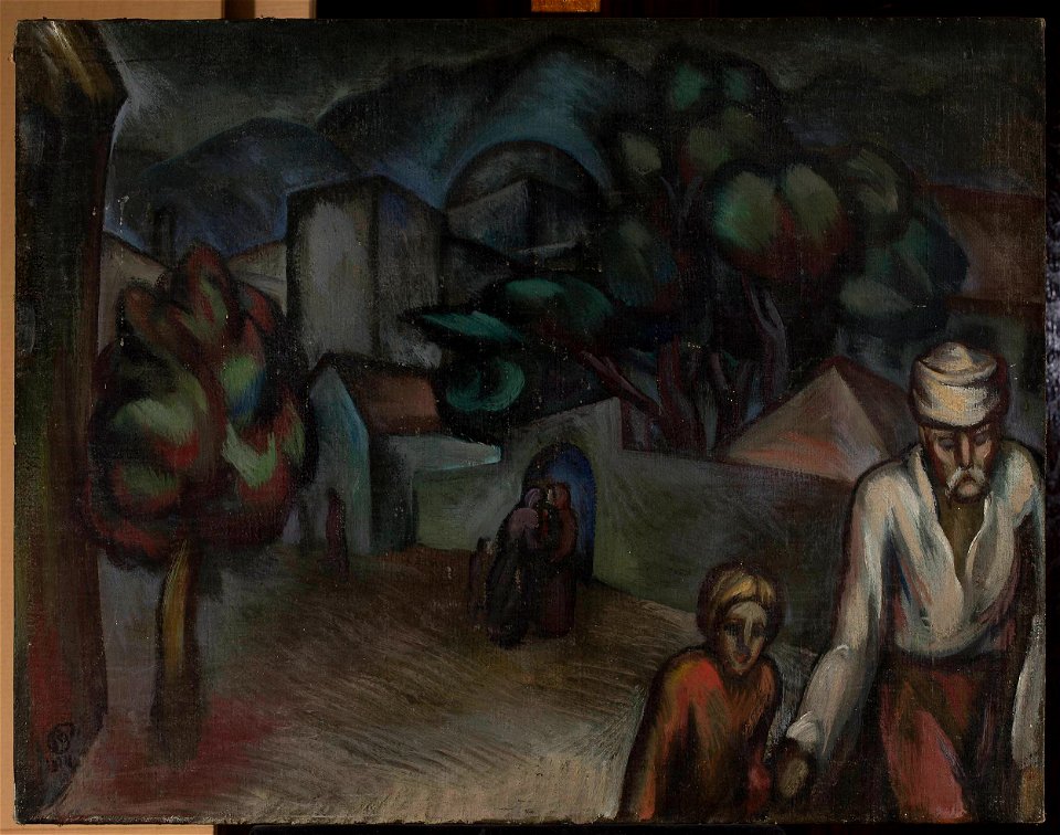 Roman Petrović - City landscape with figures - MOW 145 MNW - National Museum in Warsaw
