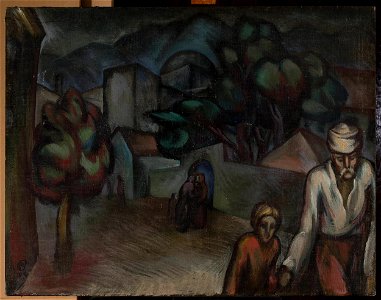 Roman Petrović - City landscape with figures - MOW 145 MNW - National Museum in Warsaw