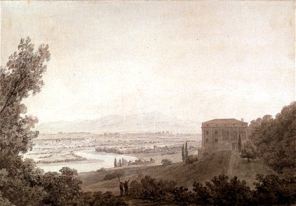 Rome from the Villa Madama) by John Robert Cozens. Free illustration for personal and commercial use.
