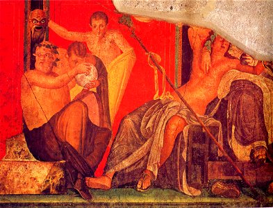 Roman fresco Villa dei Misteri Pompeii 008
