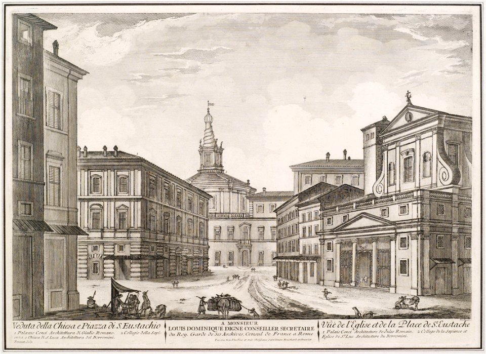 Roma Chiesa e di Piazza di S Eustachio after Jean Barbault