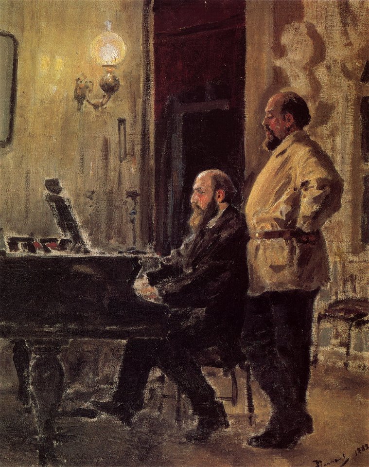 S-i-mamontov-p-a-spiro-at-the-piano-1882 by V. Polenov