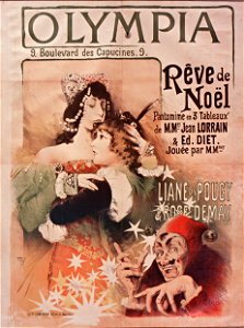 Rêve de Noël à l'Olympia, affiche de Manuel Orazi. Free illustration for personal and commercial use.