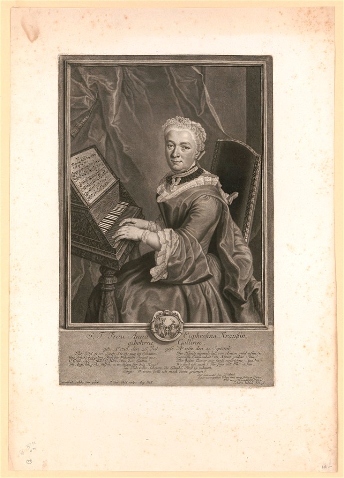 S.T. Frau Anna Euphrosina Kraussin LCCN2003690620
