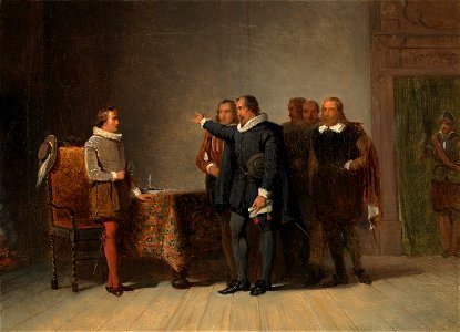 SA 5131-Anno 1585. Oldenbarnevelt brengt met enkele Statenleden Maurits het bericht van zijn aanstelling tot stadhouder