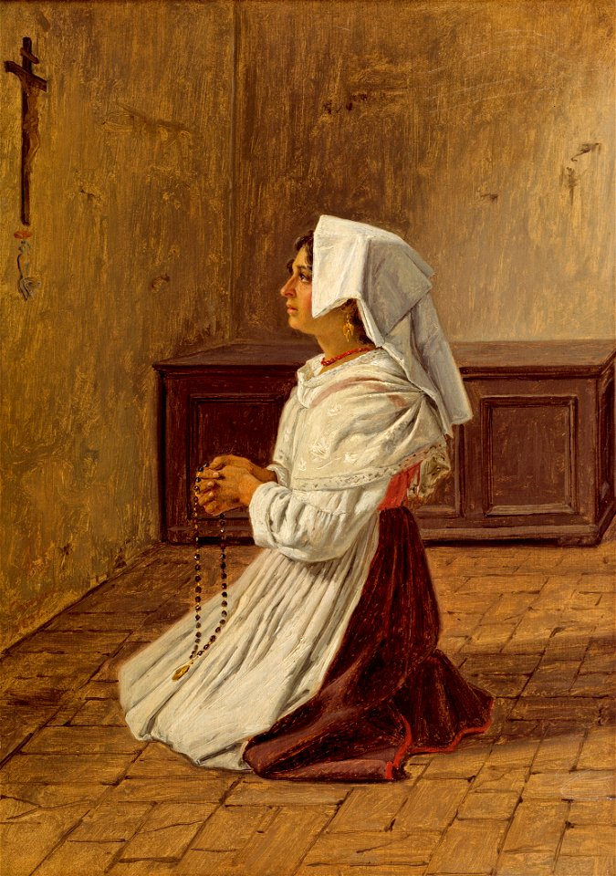 Roerbye-En-bedende-italienerinde-1836
