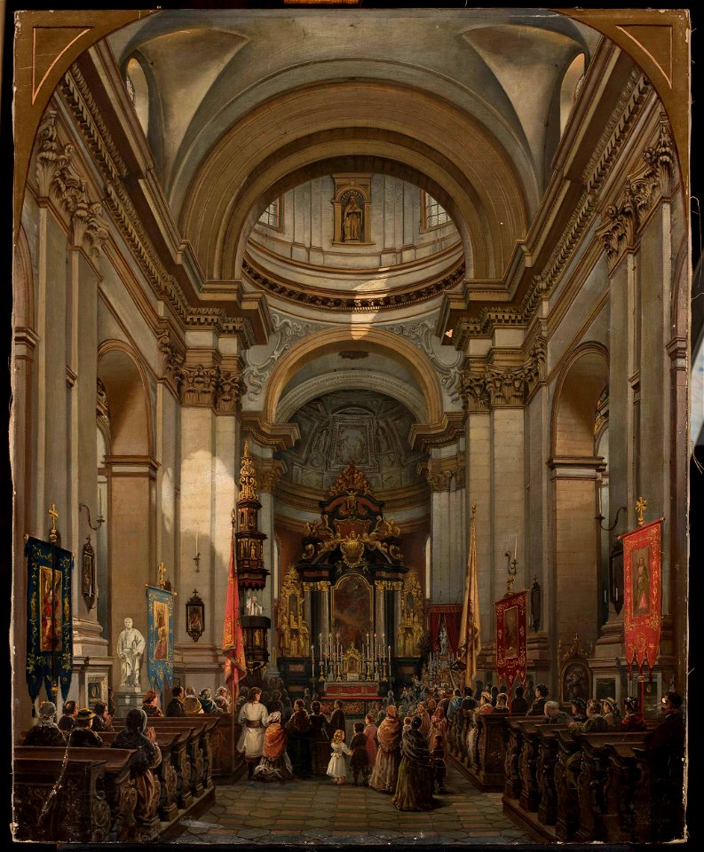 Saturnin Świerzyński - Interior of St. Peter’s church in Kraków - MP 2081 MNW - National Museum in Warsaw