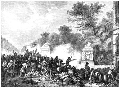 Révolution belge de 1830 - Attaque du Parc par les volontaires. Free illustration for personal and commercial use.