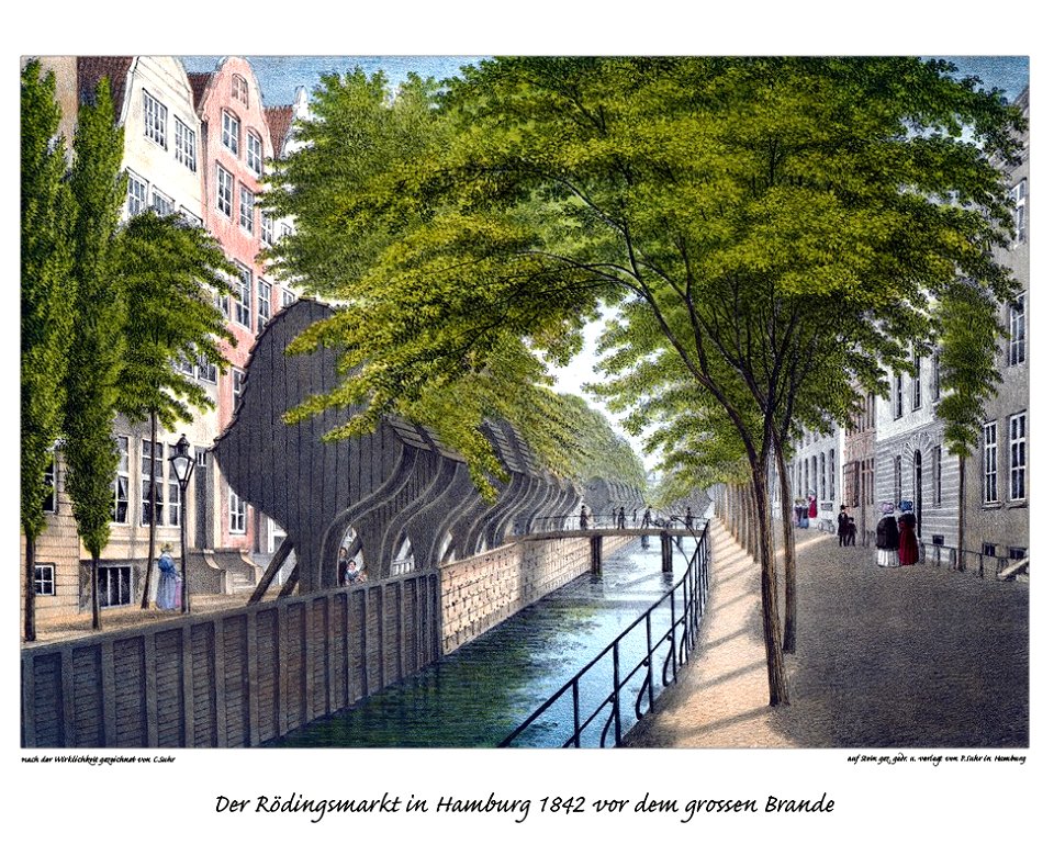 Rödingsmarkt vor dem Brande by Suhr
