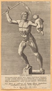 Saturn 1585 print by Jacques Jonghelinck, S.I 1461, Prints Department, Royal Library of Belgium
