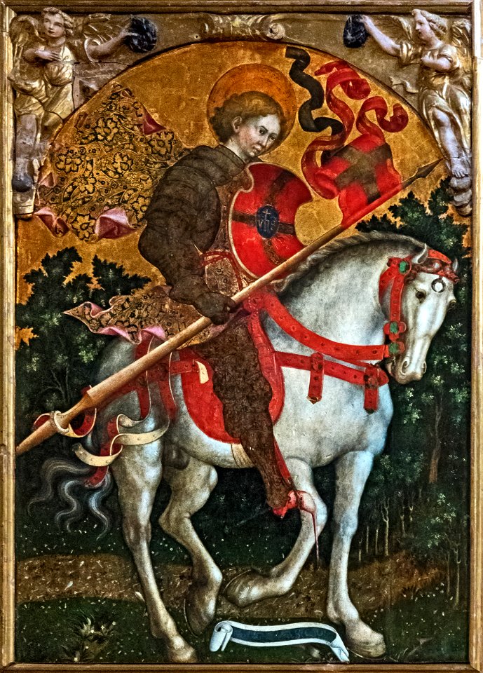 San Trovaso (Venice) - San Crisógono a caballo - Michele Giambono