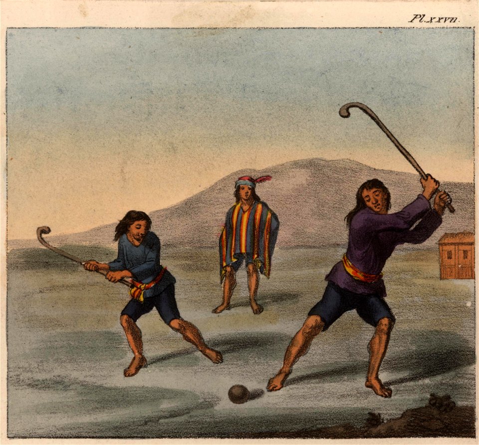 Schmidtmeyer- Scharf, George Johann - Mapuche playing chueca -JCB Library f1.0