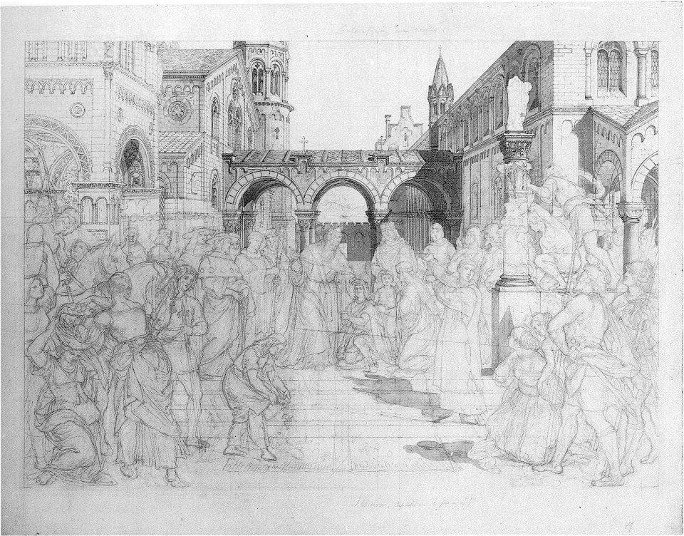 Schnorr von Carolsfeld, Simon Quaglio - Krönung Karls des Großen in St. Denis