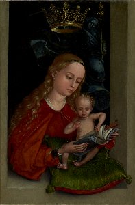 Martin Schongauer - Madonna und Kind in einem Fenster (Getty Center)