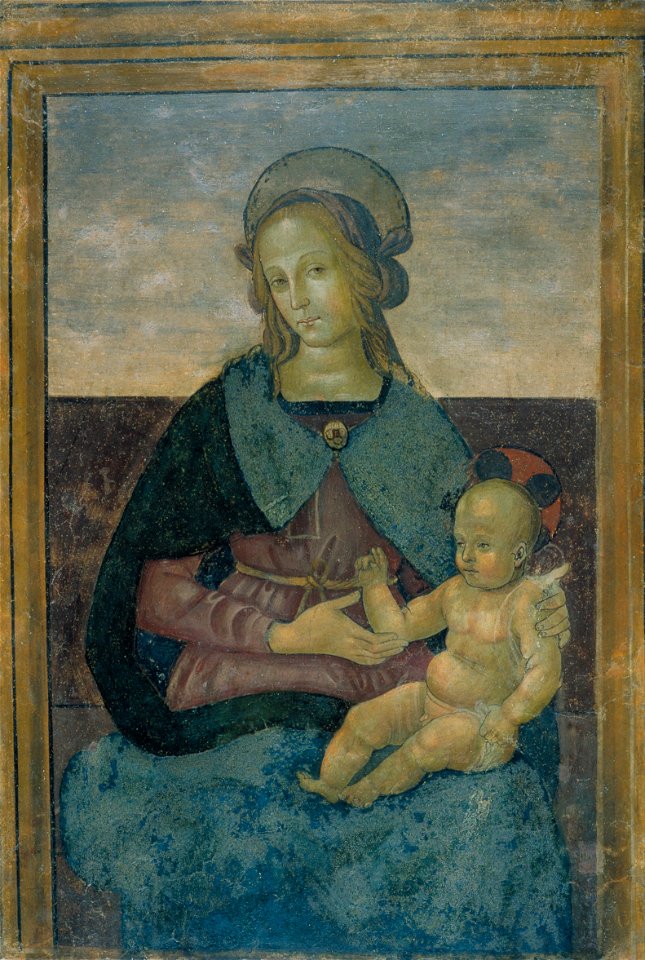 School of Perugino - Virgin and Child - Google Art Project. Free illustration for personal and commercial use.