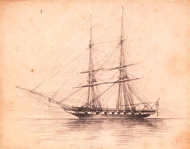 Schooner on calm water. A-147-012