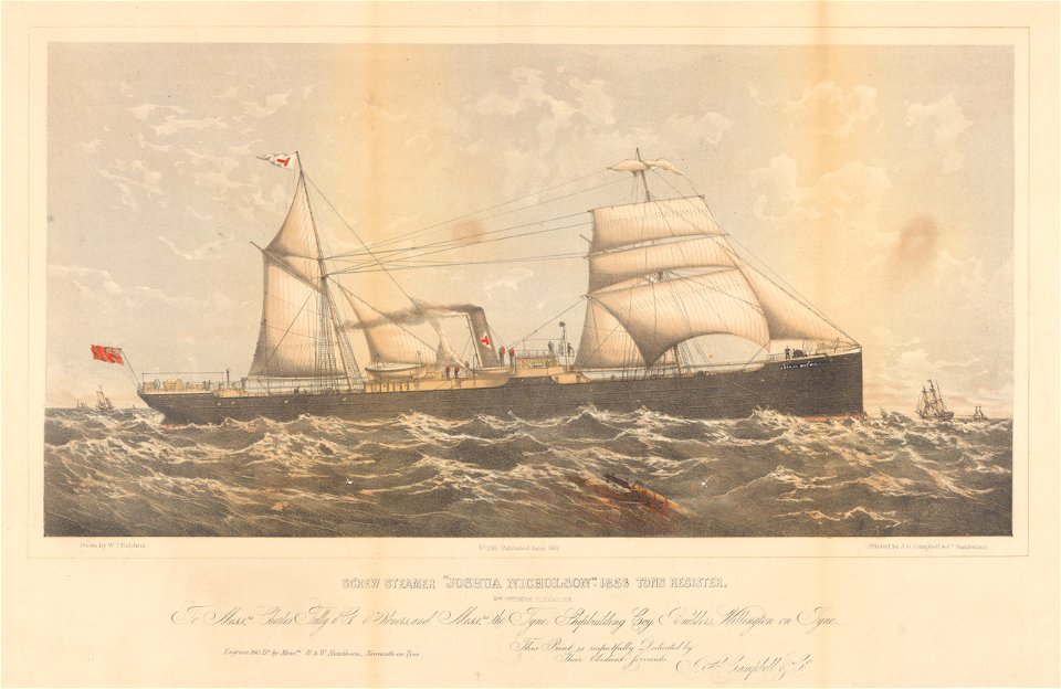 Screw steamer Joshua Nicholson - Charles Tully and Co owners - Tyne shipbuilding Coy Builders - RMG PY5292