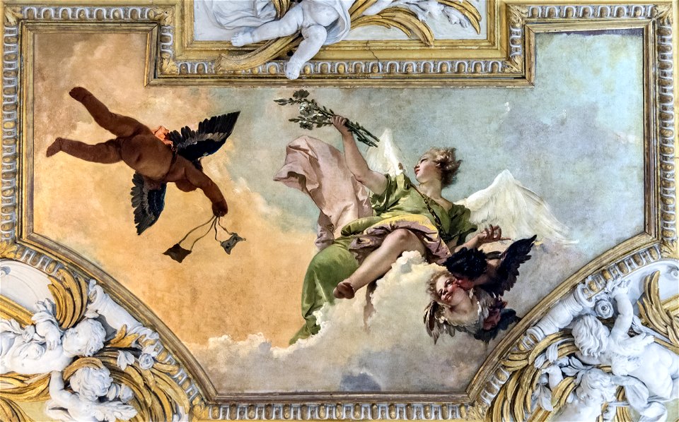 Scuola Grande dei Carmini (Venice) - Sala capitolare - Angelo con gigli e Putto con scapolare - Giambattista Tiepolo