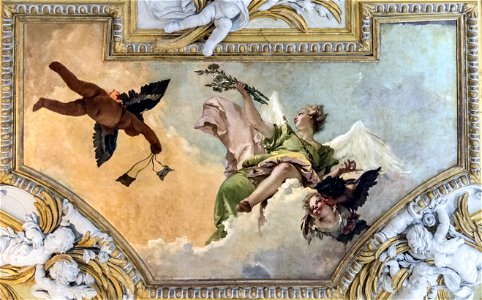 Scuola Grande dei Carmini (Venice) - Sala capitolare - Angelo con gigli e Putto con scapolare - Giambattista Tiepolo