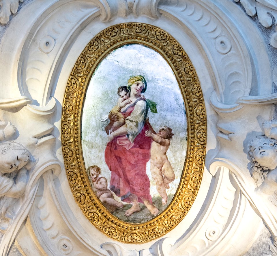 Scuola Grande dei Carmini (Venice) - Scalone e corridoio - La Carità di Sante Piatti