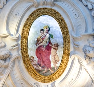 Scuola Grande dei Carmini (Venice) - Scalone e corridoio - La Carità di Sante Piatti