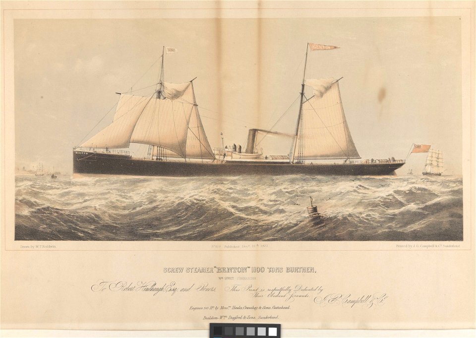 Screw steamer Benton 1100 tons Burthen steamers) RMG PY0354