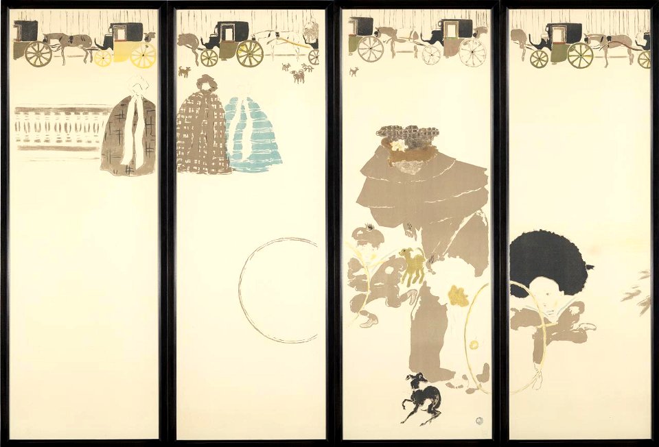 Screen Nannies’ promenade, frieze of carriages 1895