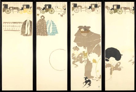 Screen Nannies’ promenade, frieze of carriages 1895
