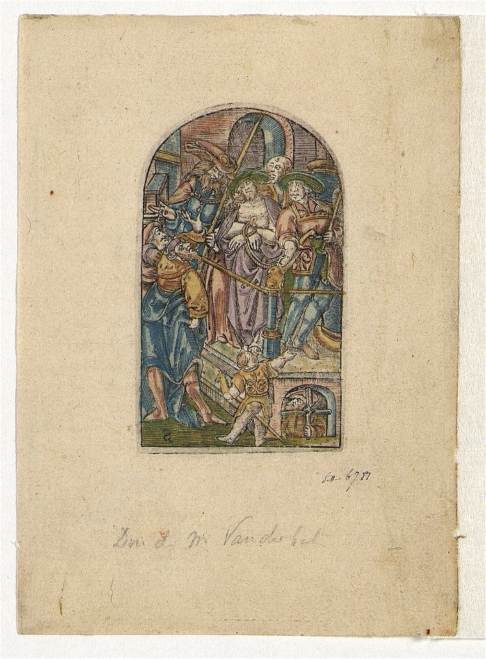 Scoffing of Christ ca.1519 print by Master S., S.II 6781, Prints Department, Royal Library of Belgium