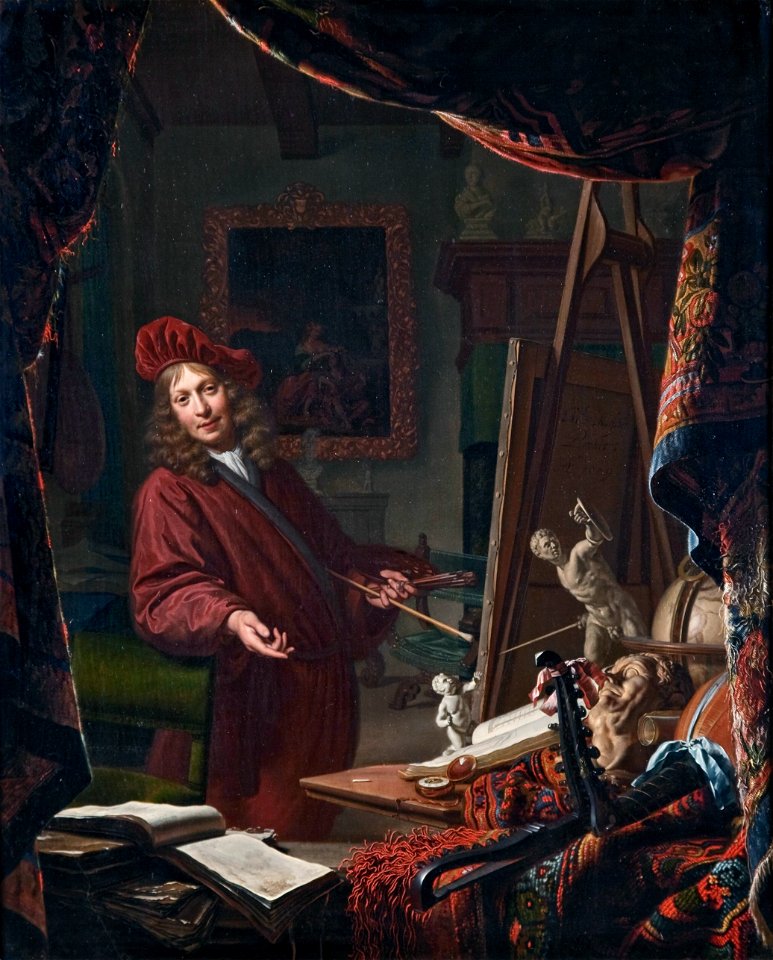 Self-portrait in the studio, by Michiel van Musscher