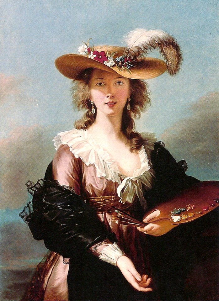 Self-portrait in a Straw Hat by Elisabeth-Louise Vigée-Lebrun - 1782