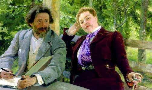 Self portrait with Nordman by Repin