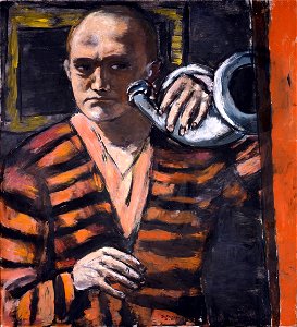 Self-Portrait with Horn