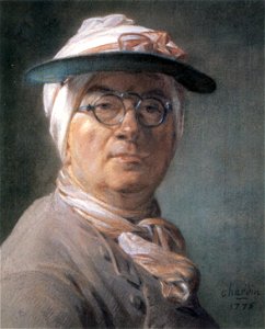 Self-portrait wearing Glasses by Jean-Baptiste-Siméon Chardin