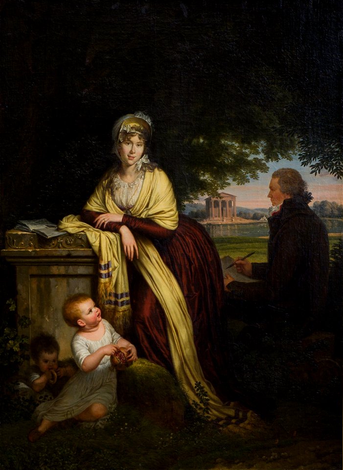Self-portrait by Louis Gauffier with his wife and his two children