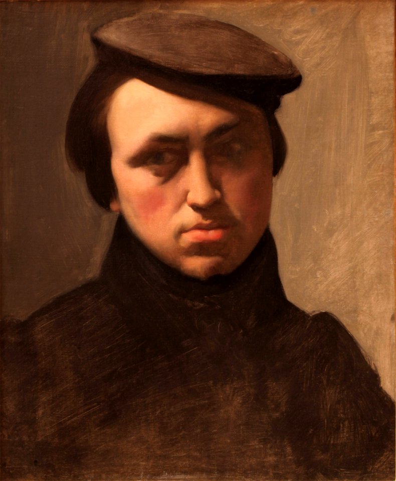 Self-portrait with hat-Hyppolyte Flandrin-B1278-IMG 0461