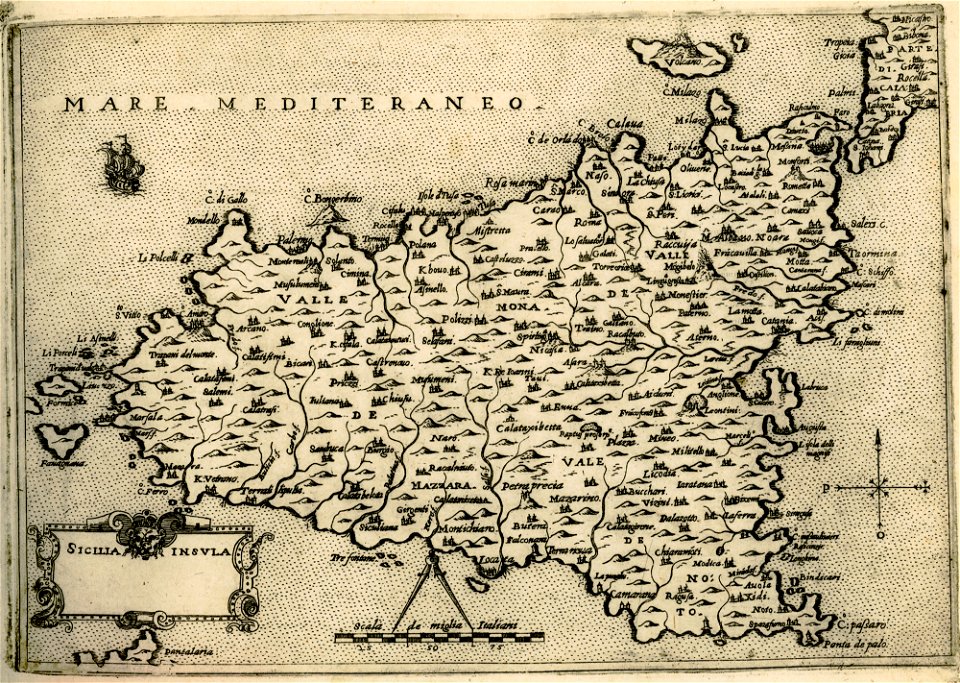 Sicilia insula - Camocio Giovanni Francesco - 1574