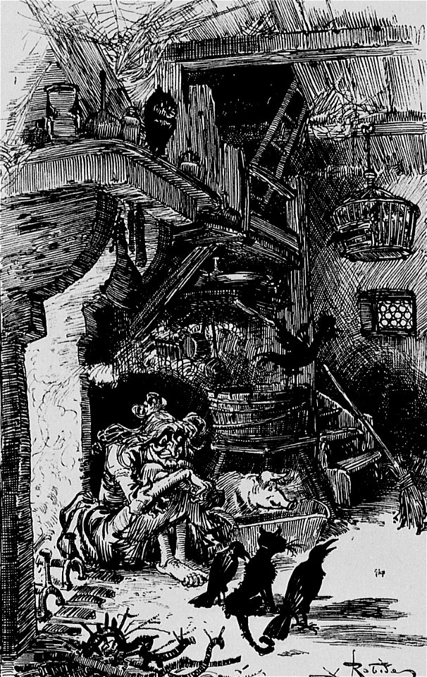 Sibylle en sa demeure - Tiers Livre de Rabelais illustré par Albert Robida, chap. XVIII