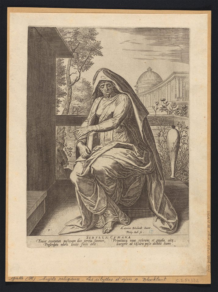 Sibylla Cumana 1575 print by Anthonie Blocklandt van Montfoort, S.I 54332, Prints Department, Royal Library of Belgium