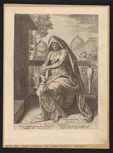 Sibylla Cumana 1575 print by Anthonie Blocklandt van Montfoort, S.I 54332, Prints Department, Royal Library of Belgium