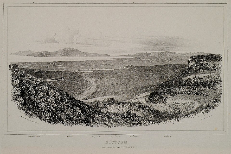 Sicyone Vue prisse du théatre - Stackelberg Otto Magnus Von - 1834