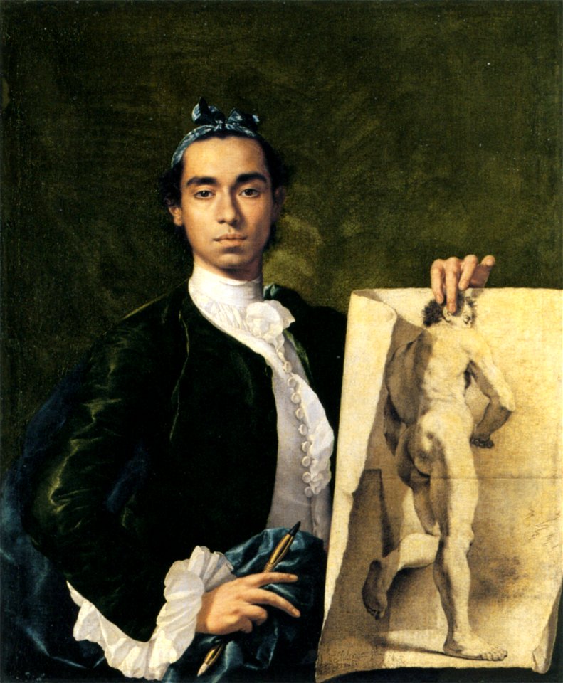 Self-portrait Holding an Academic Study by Luis Meléndez
