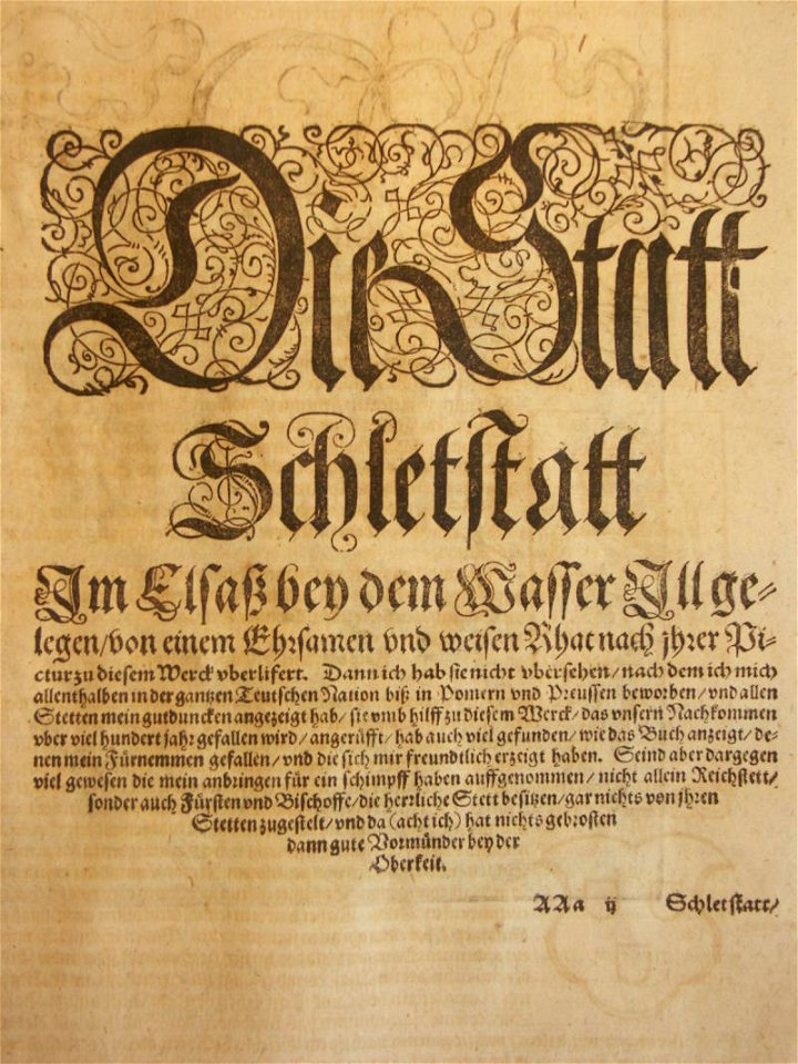 Selestat, Alsace Decorative view (1600)