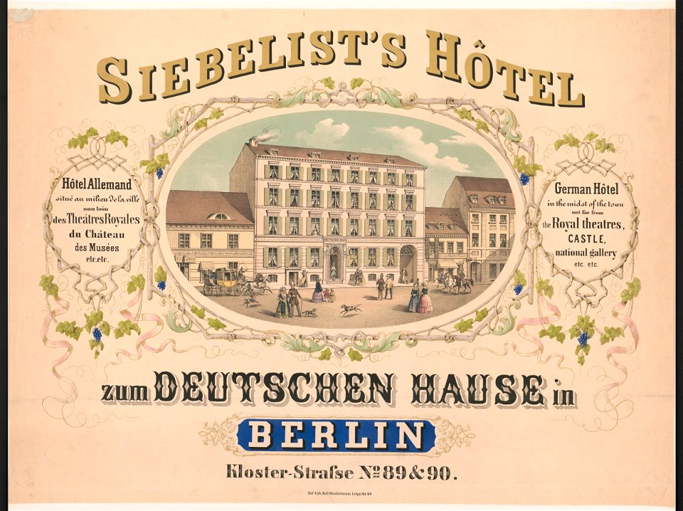 Siebellist's hôtel zum deutschen haus in Berlin LCCN2003681656