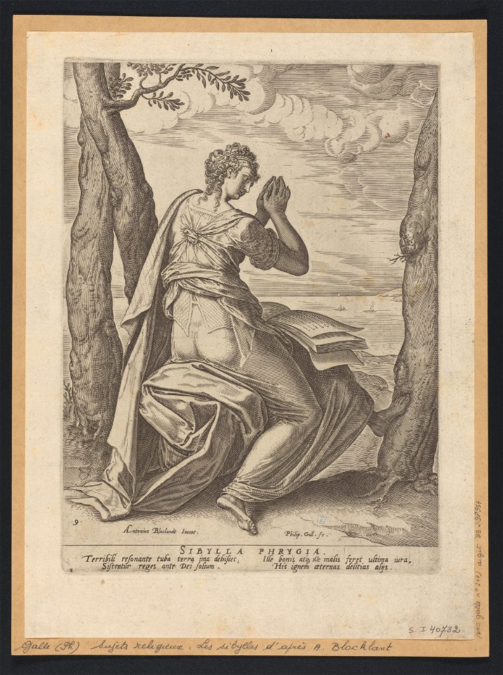 Sibylla Phrygia 1575 print by Anthonie Blocklandt van Montfoort, S.I 40782, Prints Department, Royal Library of Belgium