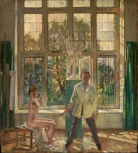 Sir William Orpen - Summer Afternoon (Artist in his Studio with a Model) - 48.582 - Museum of Fine Arts. Free illustration for personal and commercial use.